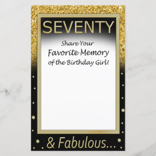 Seventy Favourite Memory of the Birthday Girl