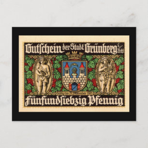 Seventy-five Pfennig 1921 German Note Postcard