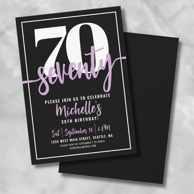 Seventy Modern 70th Birthday Party Invitation (Seventy Modern 70th Birthday Party Invitation)