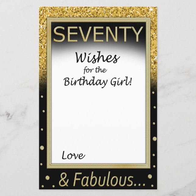 Seventy Wishes for the birthday girl (Front)