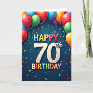 Seventy Years Blue Celebration Card