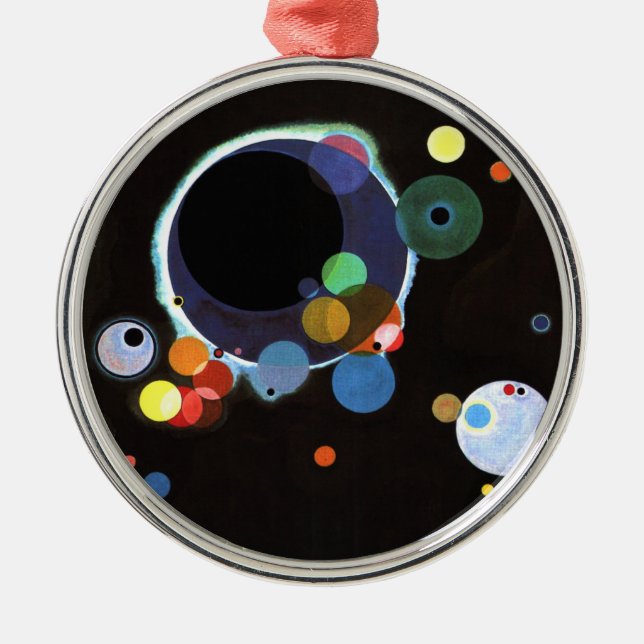 Several Circles, abstract artwork by Kandinsky Metal Tree Decoration (Front)