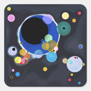 Several Circles, Vassily Kandinsky in digital Square Sticker