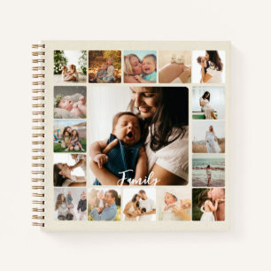 Several Photos Collage Simple Frame Family Diary Notebook
