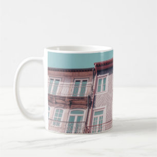 SEVERAL PINK HOUSES WITH GLASS WINDOWS COFFEE MUG
