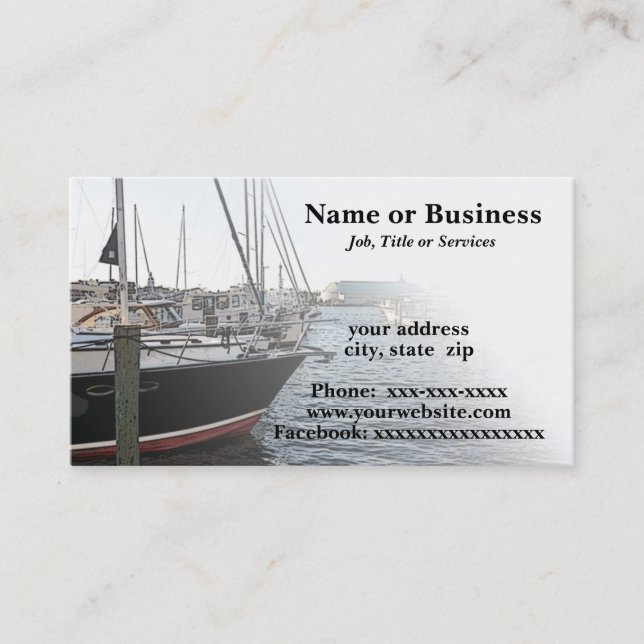 several sail boats docked business card (Front)