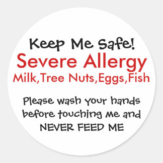Severe Allergy Classic Round Sticker