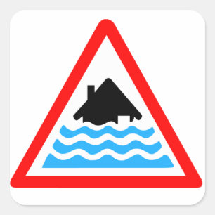 Severe Flood Warning Square Sticker