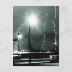Severe Lightning in Boston Postcard