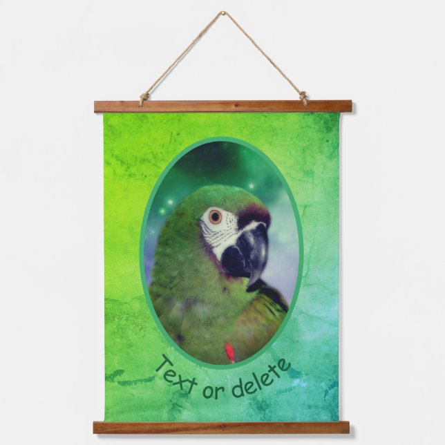 Severe Macaw Parrot Close Up Personalised  Hanging Tapestry (Front)