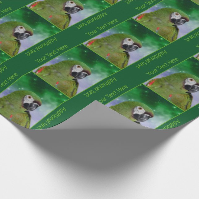 Severe Macaw Parrot Personalised Wrapping Paper (Corner)