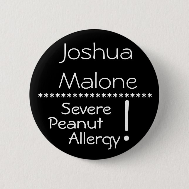 Severe Peanut Allergy button (Front)