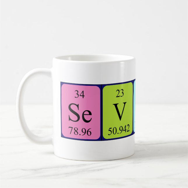 Severin periodic table name mug (Left)