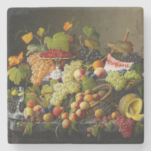 Severin Roese Still Life with Colourful Grape Frui Stone Coaster