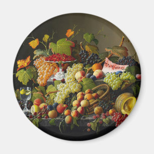 Severin Roesen Abundant Fruit Still Life Art Magnet