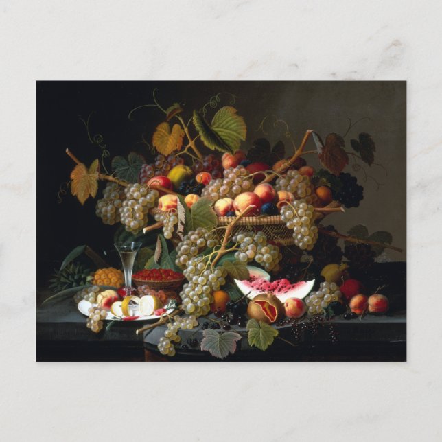 Severin Roesen Still Life with Fruit Postcard (Front)