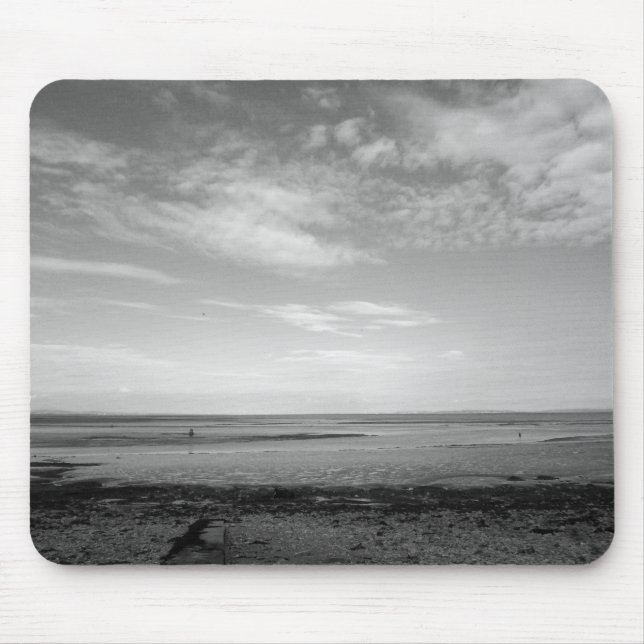 Severn Estuary at Penarth (B&W) Mouse Mat (Front)
