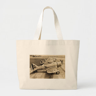 Seversky P-35 Vintage WWII Fighter Planes Large Tote Bag
