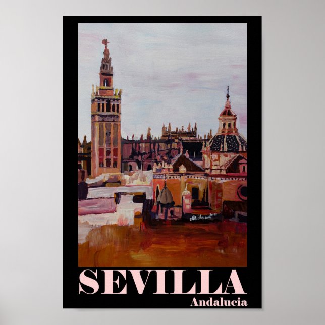 Sevilla Andalucia Spain Retro Poster (Front)