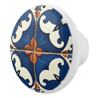 Sevilla Bloom Azulejo Ceramic Knob
