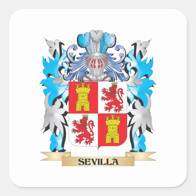 Sevilla Coat of Arms - Family Crest Square Sticker (Front)