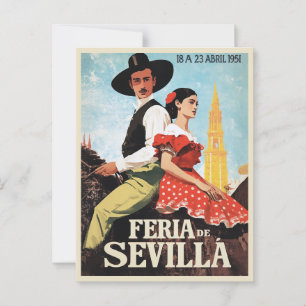 Sevilla Feria de Abril 1951 Vintage Postcard
