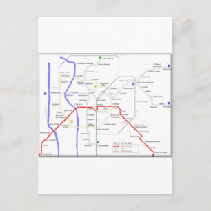 Sevilla Metro Map Postcard