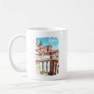 Sevilla Spain Architecture Watercolor Coffee Mug