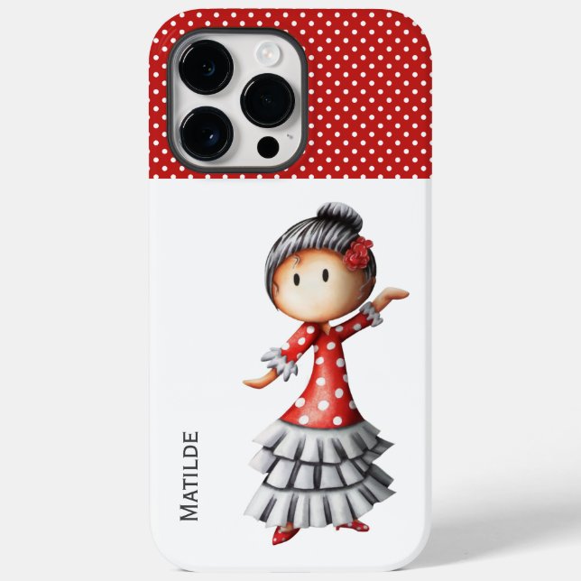 Sevillana Flamenco Dancer Spanish Red Polka Dot Case-Mate iPhone Case (Back)