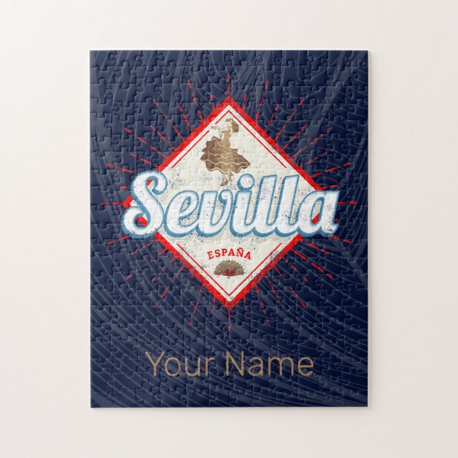 Seville Andalusia Spain Retro Flamenco Vintage Jigsaw Puzzle (Vertical)