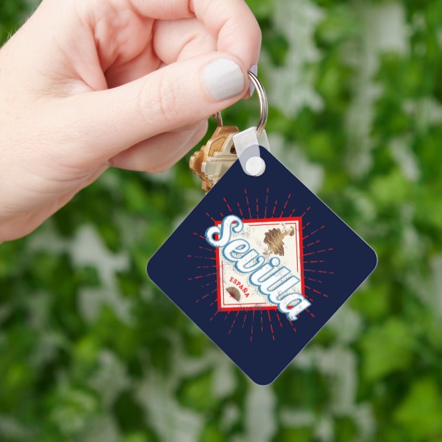 Seville Andalusia Spain Retro Flamenco Vintage Key Ring (Hand)