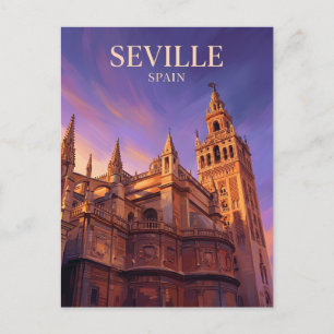 Seville Cathedral and Giralda Tower Spain Postcard