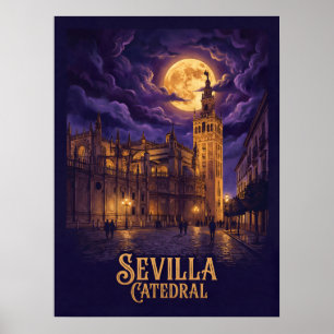 Seville Cathedral Gothic Travel Poster