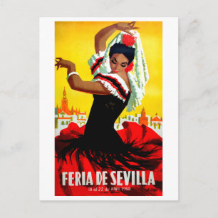 Seville festival, Spanish dancer, woman, tradition Postcard