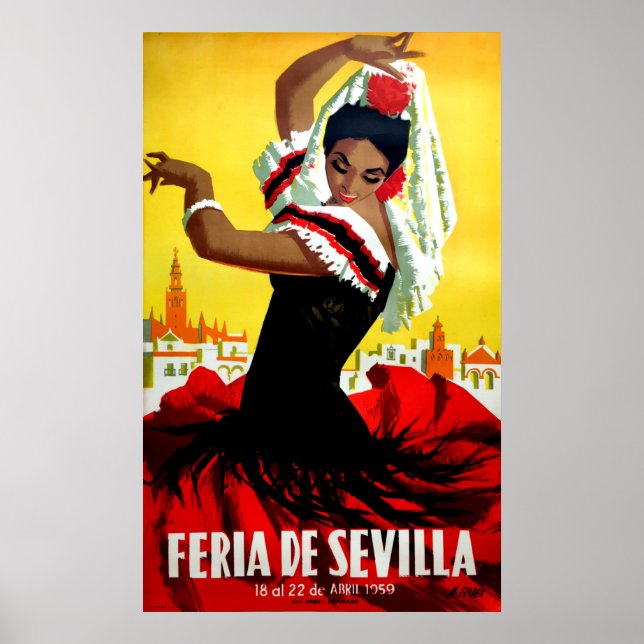 Seville festival, Spanish dancer, woman, tradition Poster (Front)