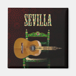 SEVILLE. Flamenco guitar with Giralda of Seville Magnet