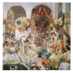 Seville (oil on canvas) tile