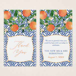 Seville Orange Wedding - Positano Blue - Favor Tag