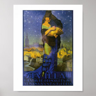 Seville Spain 1925 Flamenco Dancer  Poster