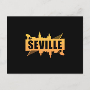 Seville Spain City Skyline Cityscape Funny Gift Postcard