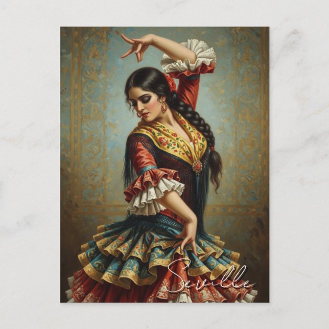 Seville Spain Flamenco Dancer  Postcard (Front)