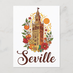 Seville Spain Floral Flowers Holiday Postcard