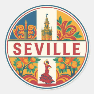 Seville Spain Plaza de Espana Classic Round Sticker