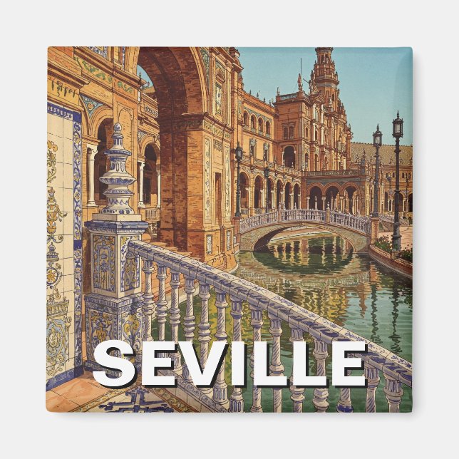 Seville Spain Plaza de Espana Magnet (Front)