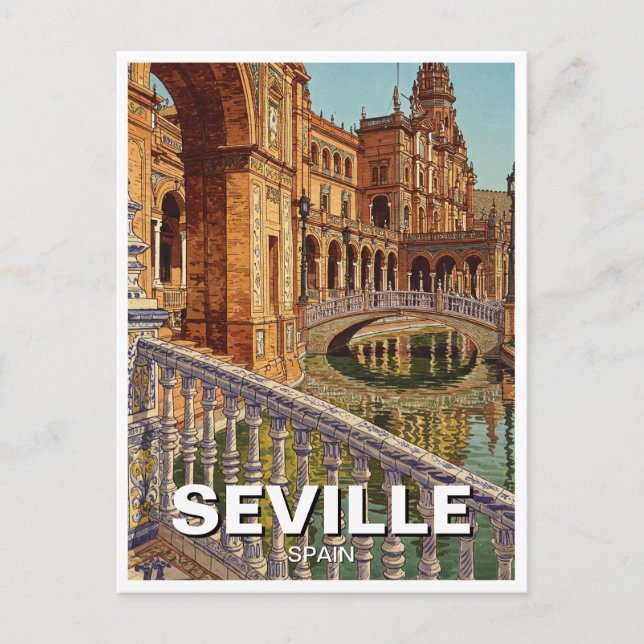 Seville Spain Plaza de Espana Postcard (Front)
