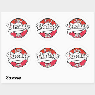 Seville spain retro style logo classic round sticker