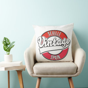 Seville spain retro style logo cushion