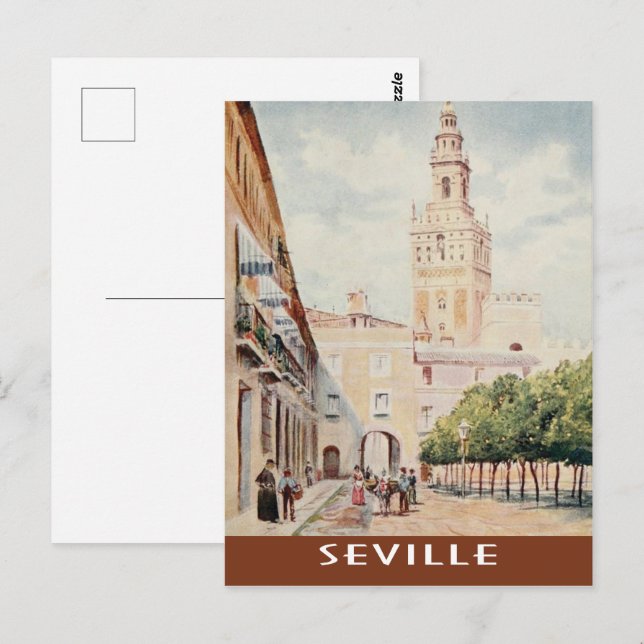 Seville, Spain vintage plaza Postcard (Front/Back)