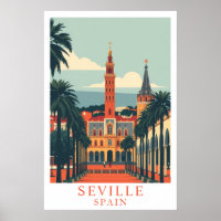 Seville Spain Vintage Travel Art