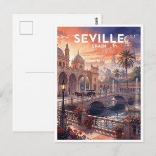 Seville Spain Vintage Travel Postcard